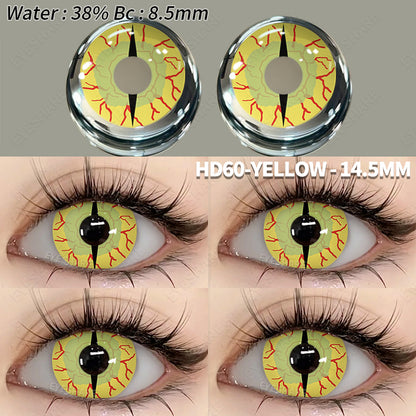 Cosplay HD60 Yellow 14.5mm 1 Pair | 1 Year