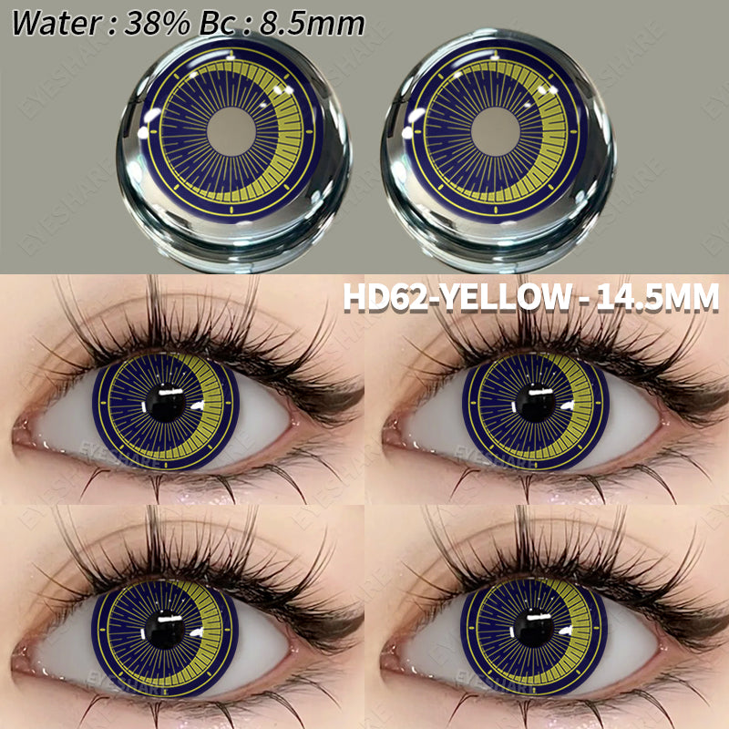 Cosplay HD62 Yellow 14.5mm 1 Pair | 1 Year