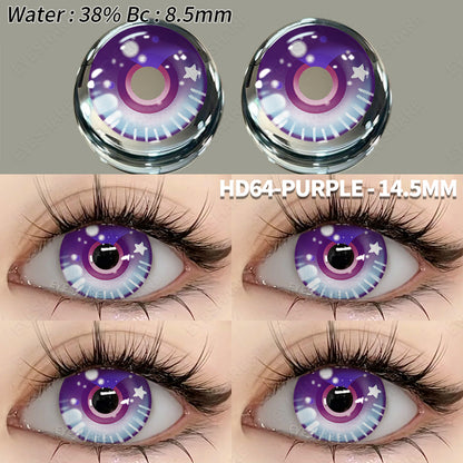 Cosplay HD64 Purple 14.5mm 1 Pair | 1 Year