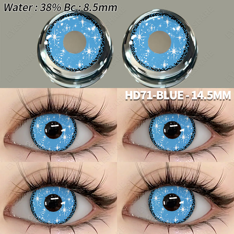 Cosplay HD71 Blue  14.5mm 1 Pair | 1 Year