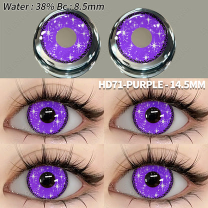 Cosplay HD71 Purple  14.5mm 1 Pair | 1 Year