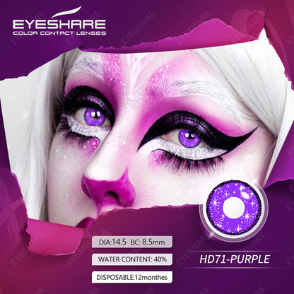 Cosplay HD71 Purple  14.5mm 1 Pair | 1 Year