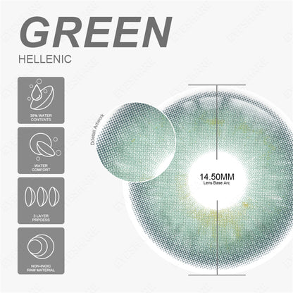 Hellenic Green 14.5mm 1 Pair | 1 Year