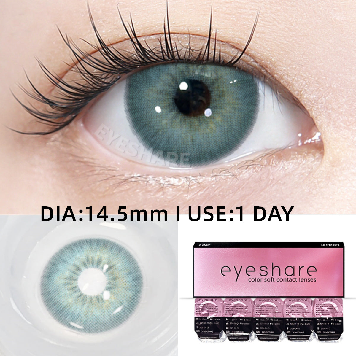 Holland Blue 1 Day Use I 14.5mm,10 Pcs=5Pair