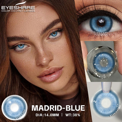 Cosplay Madrid Blue 14.0mm 1 Pair | 1 Year