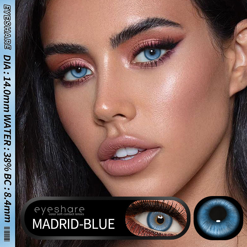 Cosplay Madrid Blue 14.0mm 1 Pair | 1 Year