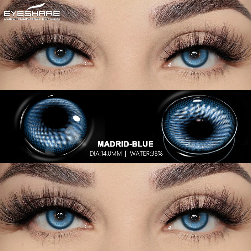 Cosplay Madrid Blue 14.0mm 1 Pair | 1 Year