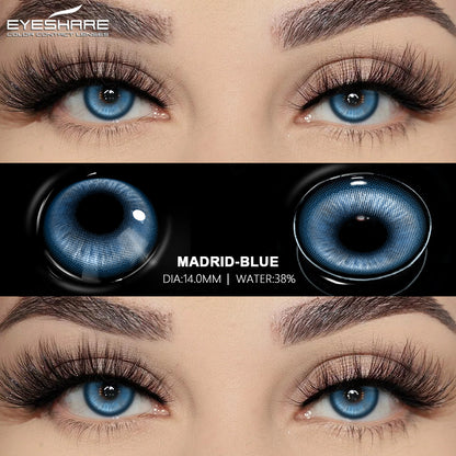 Cosplay Madrid Blue 14.0mm 1 Pair | 1 Year