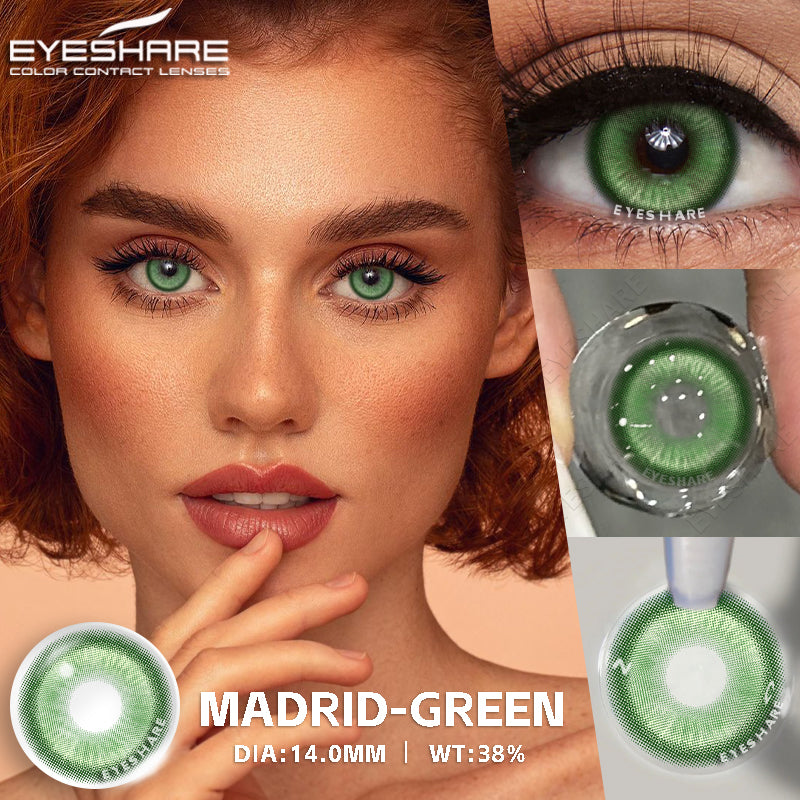 Cosplay Madrid Green 14.0mm 1 Pair | 1 Year