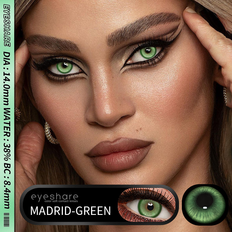 Cosplay Madrid Green 14.0mm 1 Pair | 1 Year