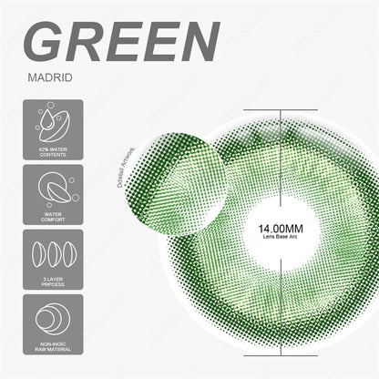 Madrid Green 1 Day Use I 14.2mm,10 Pcs=5Pair