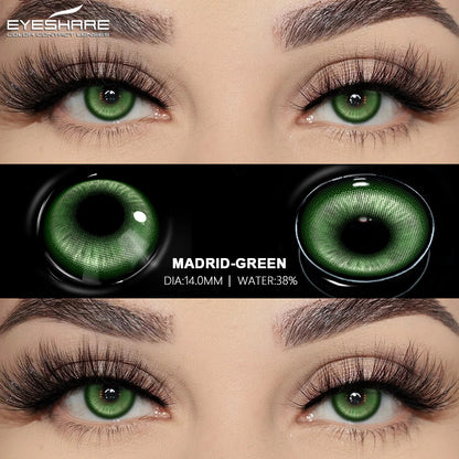 Cosplay Madrid Green 14.0mm 1 Pair | 1 Year