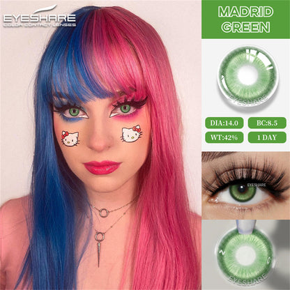 Madrid Green 1 Day Use I 14.2mm,10 Pcs=5Pair