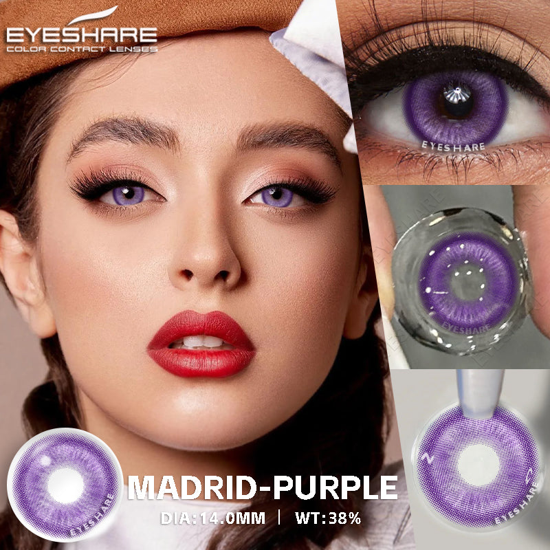 Cosplay Madrid Purple 14.0mm 1 Pair | 1 Year