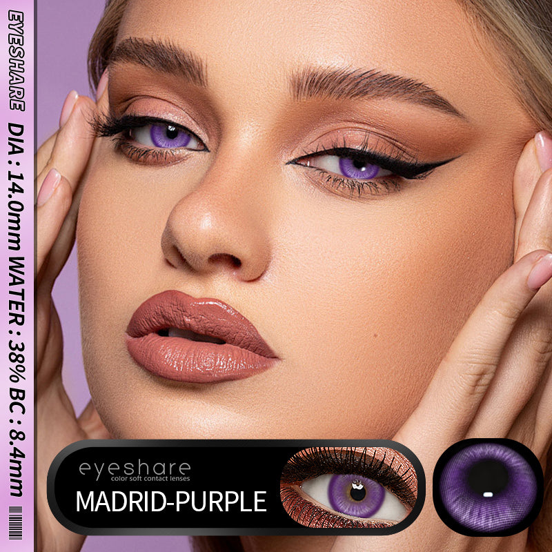 Cosplay Madrid Purple 14.0mm 1 Pair | 1 Year