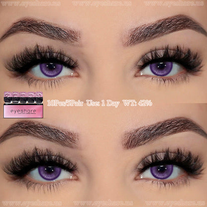 Madrid Purple 1 Day Use I 14.0mm,10 Pcs=5Pair,Cosplay