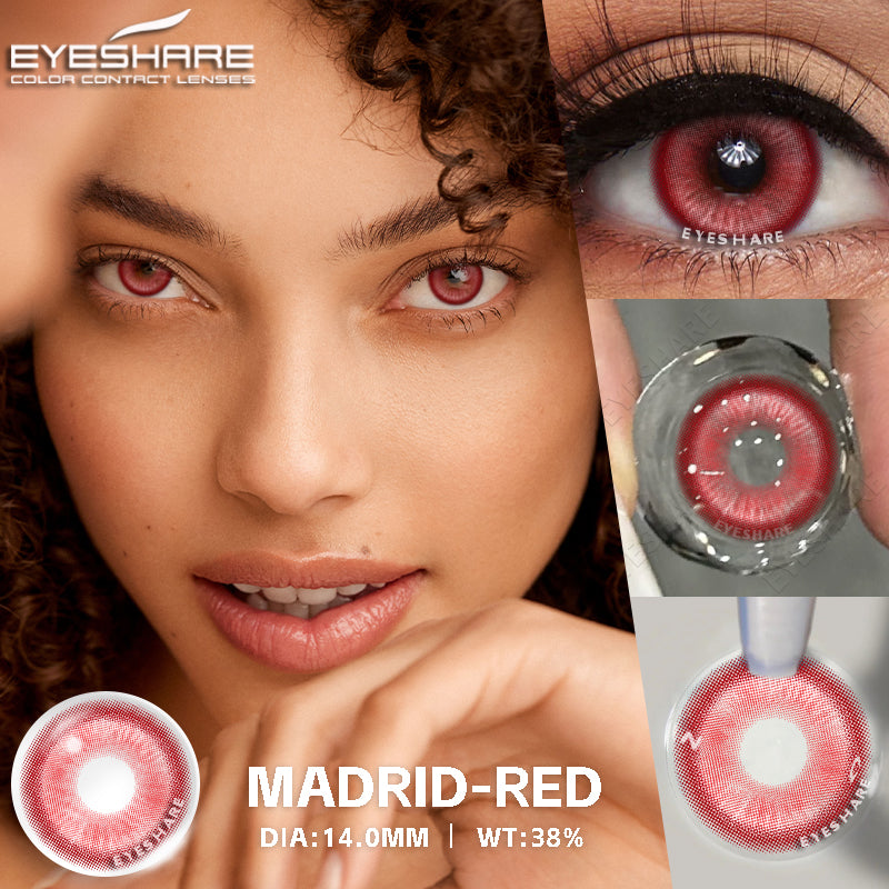 Cosplay Madrid Red 14.0mm 1 Pair | 1 Year