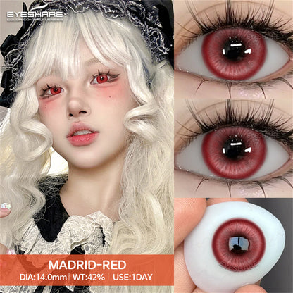 Madrid Red 1 Day Use I 14.0mm,10 Pcs=5Pair,Cosplay