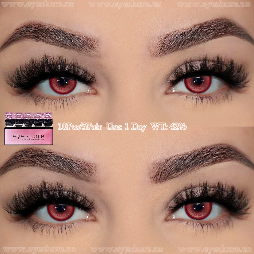 Madrid Red 1 Day Use I 14.0mm,10 Pcs=5Pair,Cosplay