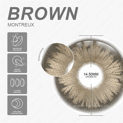 Cosplay Montreux Brown 14.5mm 1 Pair | 1 Year