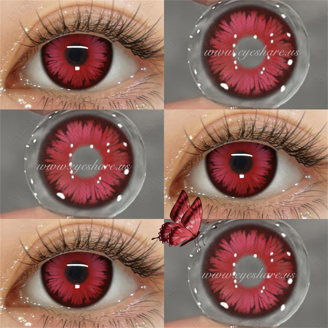 Lentes NEBULA-RED Anime Halloween Cosplay 14.0mm