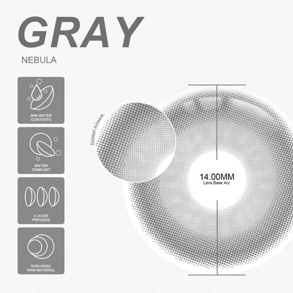 Cosplay Nebula GRAY 14.0mm 1 Pair | 1 Year