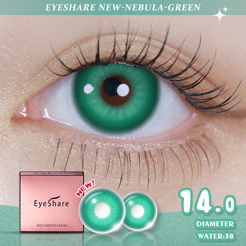 Cosplay Nebula Green 14.0mm 1 Pair | 1 Year