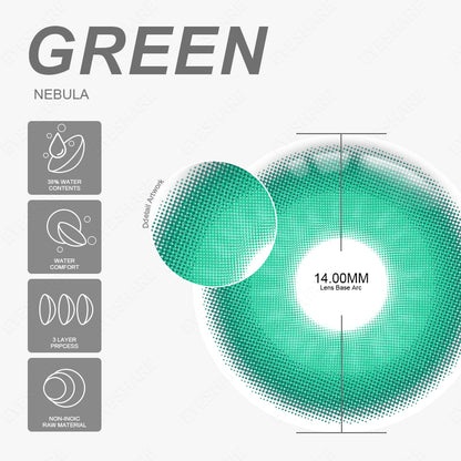 Cosplay Nebula Green 14.0mm 1 Pair | 1 Year