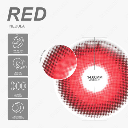 Cosplay Nebula Red 14.0mm 1 Pair | 1 Year