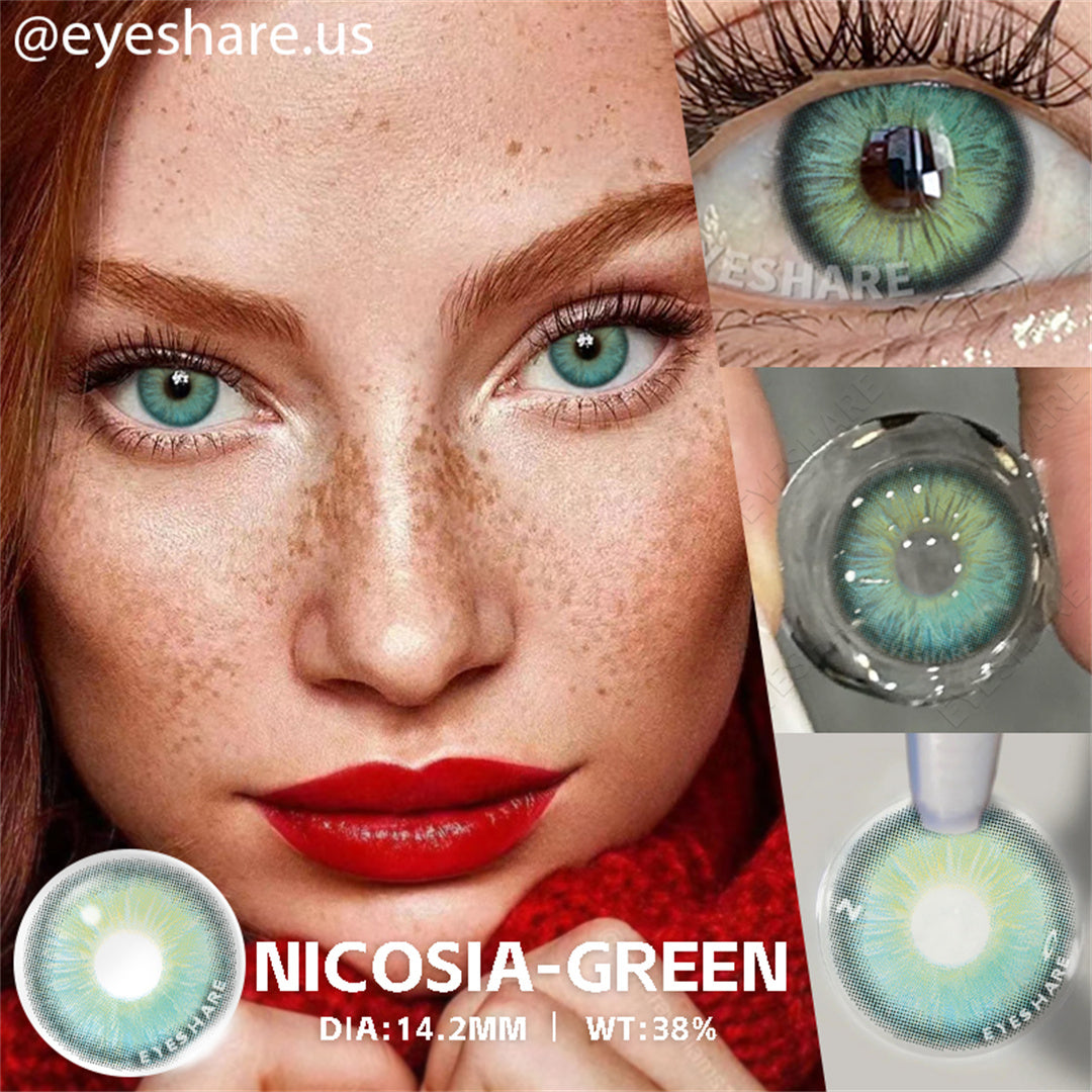 Nicosia Green 14.2mm 1 Pair | 1 Year