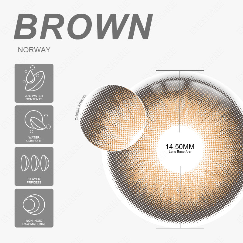 Norway Brown 14.5mm 1 Pair | 1 Year