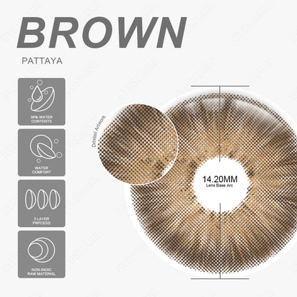 Pattaya Brown 14.2mm 1 Pair | 1 Year