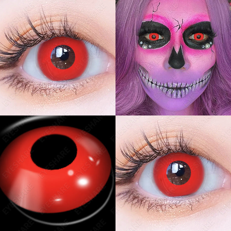 Cosplay Pure Red  14.5mm 1 Pair | 1 Year