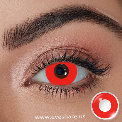 Cosplay Pure Red  14.5mm 1 Pair | 1 Year