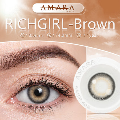 Richgirl Brown 14.0mm 1 Pair | 1 Year