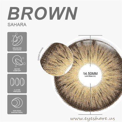 Sahara Brown 14.5mm 1 Pair | 1 Year