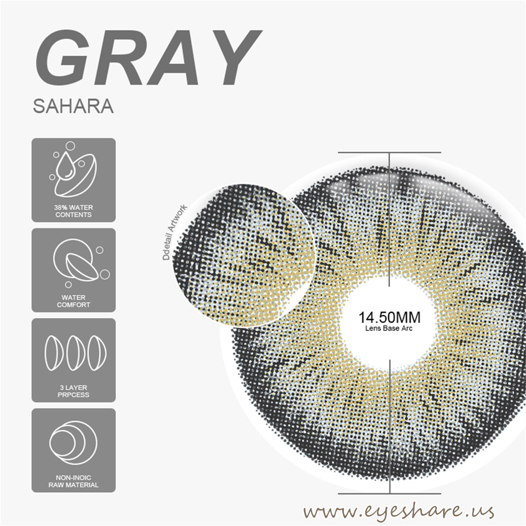 Sahara Gray 14.5mm 1 Pair | 1 Year