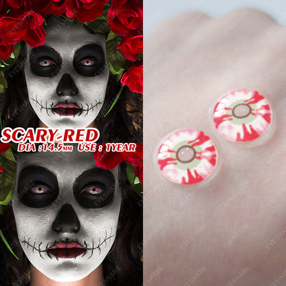 Cosplay Scary Red 14.5mm 1 Pair | 1 Year