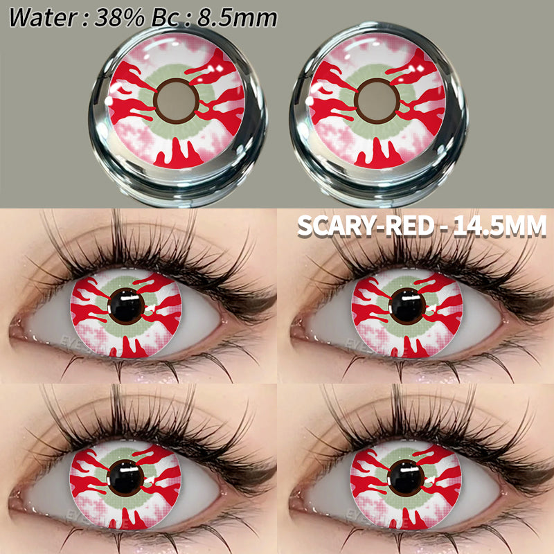 Cosplay Scary Red 14.5mm 1 Pair | 1 Year