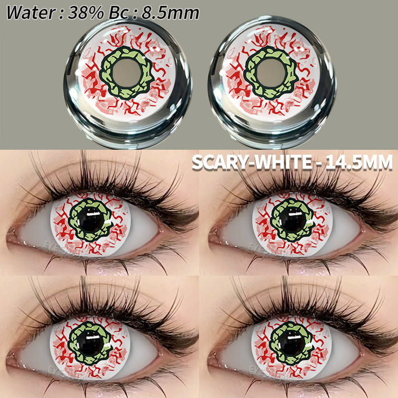 Cosplay Scary White 14.5mm 1 Pair | 1 Year