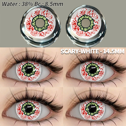 Cosplay Scary White 14,5 mm 1 par | 1 año