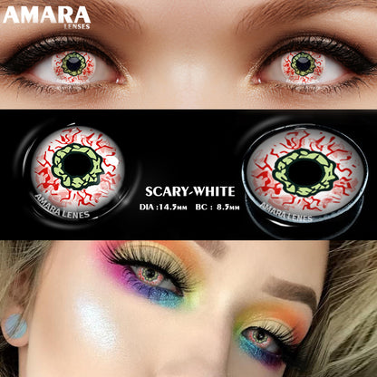 Cosplay Scary White 14.5mm 1 Pair | 1 Year