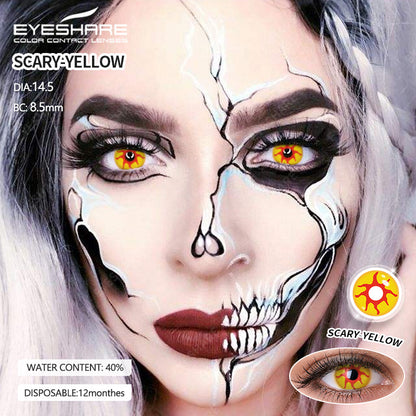 Cosplay Scary Yellow 14.5mm 1 Pair | 1 Year