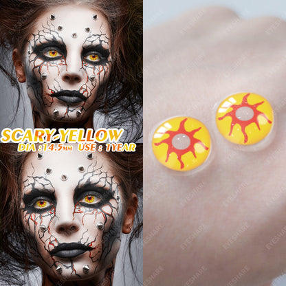 Cosplay Scary Yellow 14.5mm 1 Pair | 1 Year