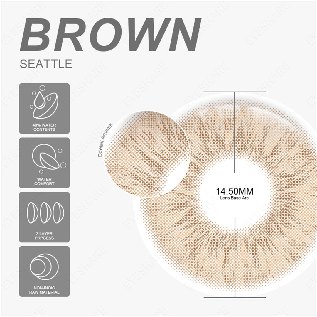 Seattle Brown 14.5mm 1 Pair | 1 Year