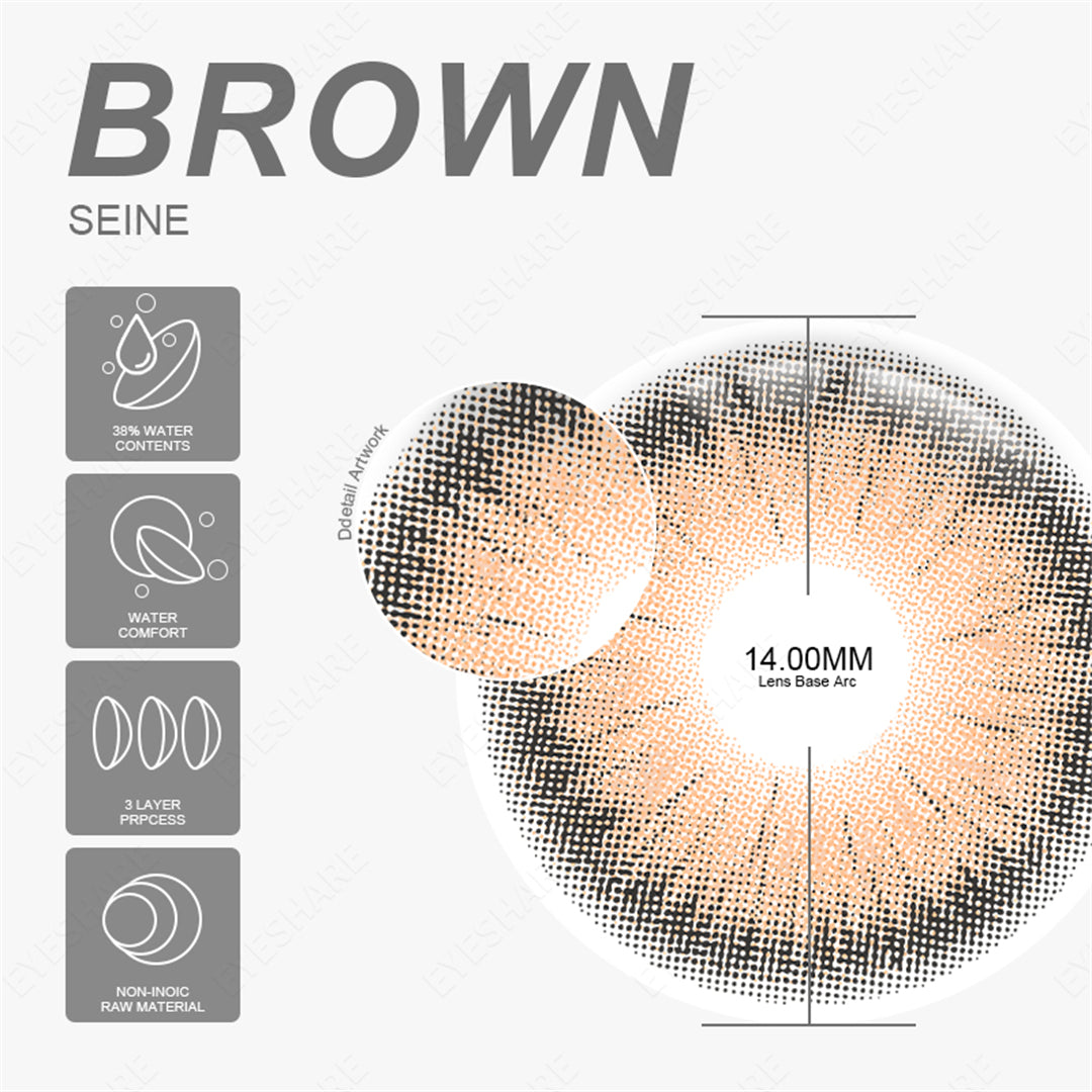 Seine Brown 14.0mm 1 Pair | 1 Year