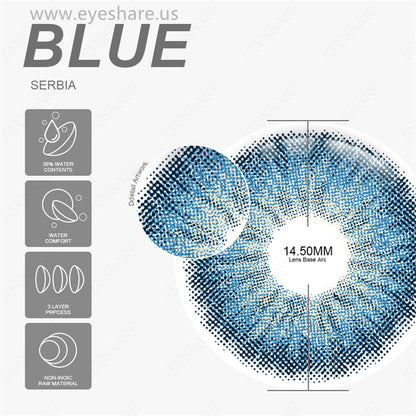 Serbia Blue 14.5mm 1 Pair | 1 Year