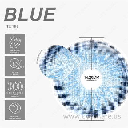 Turin Blue 14.2mm 1 Pair | 1 Year