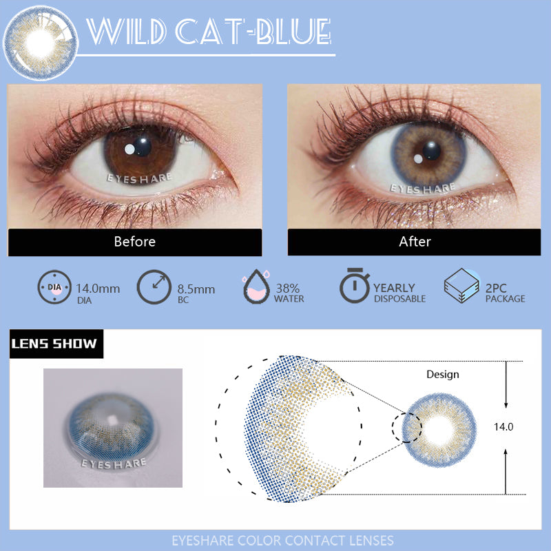 Wildact Blue 14.0mm 1 Pair | 1 Year