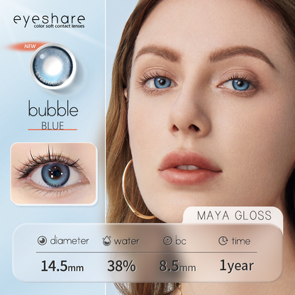 Bubble Blue 14.5mm 1 Pair | 1 Year